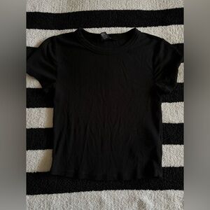 basic black crop top